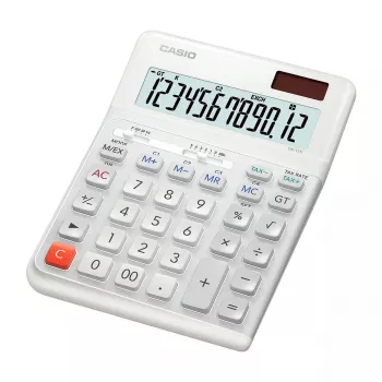 Stalinis skaičiuotuvas Casio DE-12E-WE Pagrindinis 12 skaitmenų Baltas