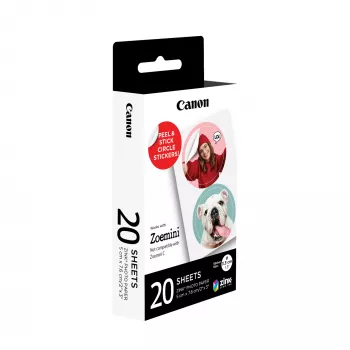 Canon ZINK™ 1,3 colio iš anksto iškirptų apskritimų lipdukų rinkinys, 20 lapų