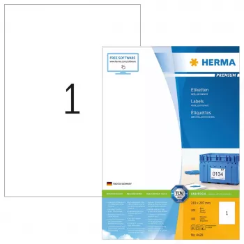 Lipni etiketė spausdintuvui HERMA Labels Premium A4 210x297 mm