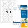 Lipnūs etiketės HERMA Removable A4 Ø 20 mm apvalios baltos