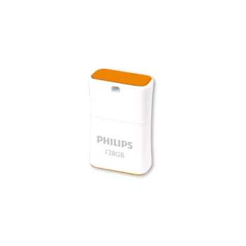 Philips Pico USB atmintukas 128 GB USB Type-A 2.0 Oranžinis, Baltas
