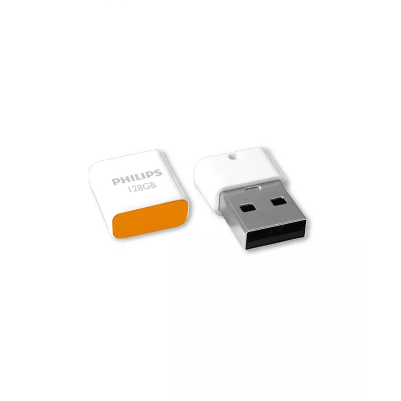 Philips Pico USB atmintukas 128 GB USB Type-A 2.0 Oranžinis, Baltas