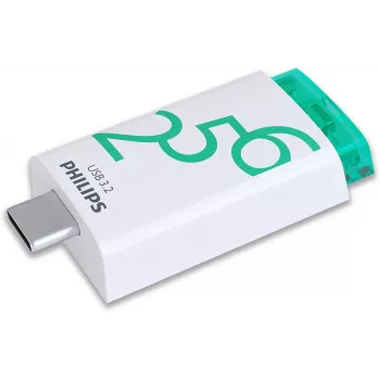 Philips USB 3.2 256GB Click Series Gen 1 USB-C atmintukas (baltas)