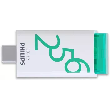 Philips USB 3.2 256GB Click Series Gen 1 USB-C atmintukas (baltas)