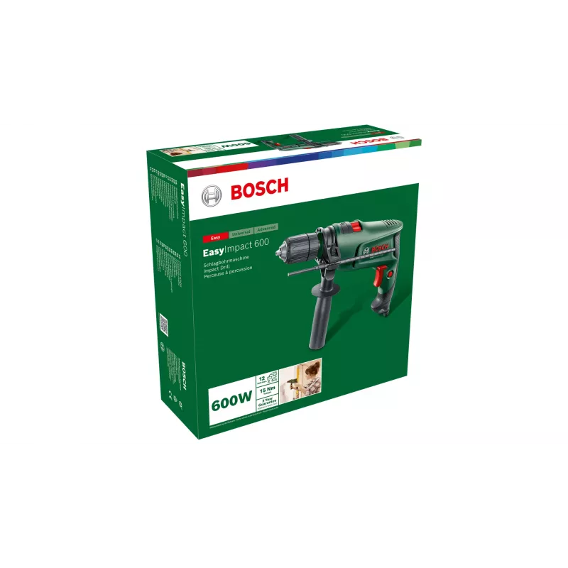Bosch Easy Impact 600 600 W 3000 RPM gręžtuvas su be raktelio griebtuvu