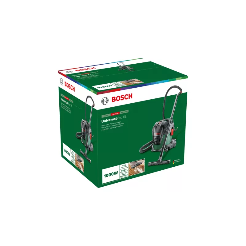 Bosch UniversalVac 15, juodas/žalias, 15 L, 1000 W