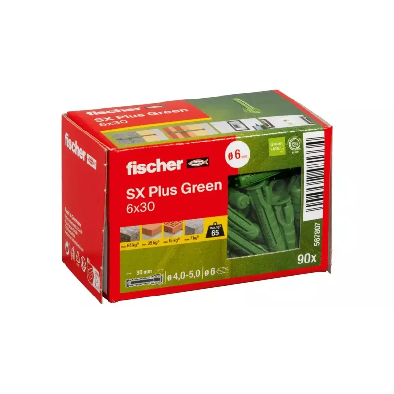 Inkaras Fischer 567807 6x30 mm betonui ir plytoms 90 vnt.