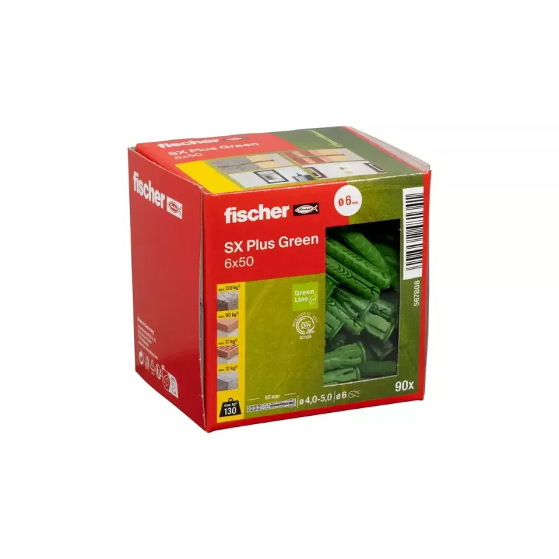 Fischer SX Plus Green pleištinis inkaras 50 mm 90 vnt. žalias