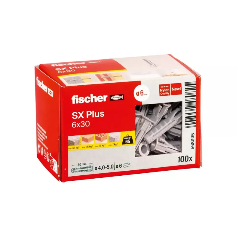 Inkarėlis Fischer 568006 6 mm x 30 mm nailoninis, 100 vnt.