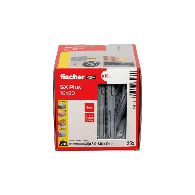 Inkarinis kaištis Fischer 568110 80 mm Nylon 25 vnt.