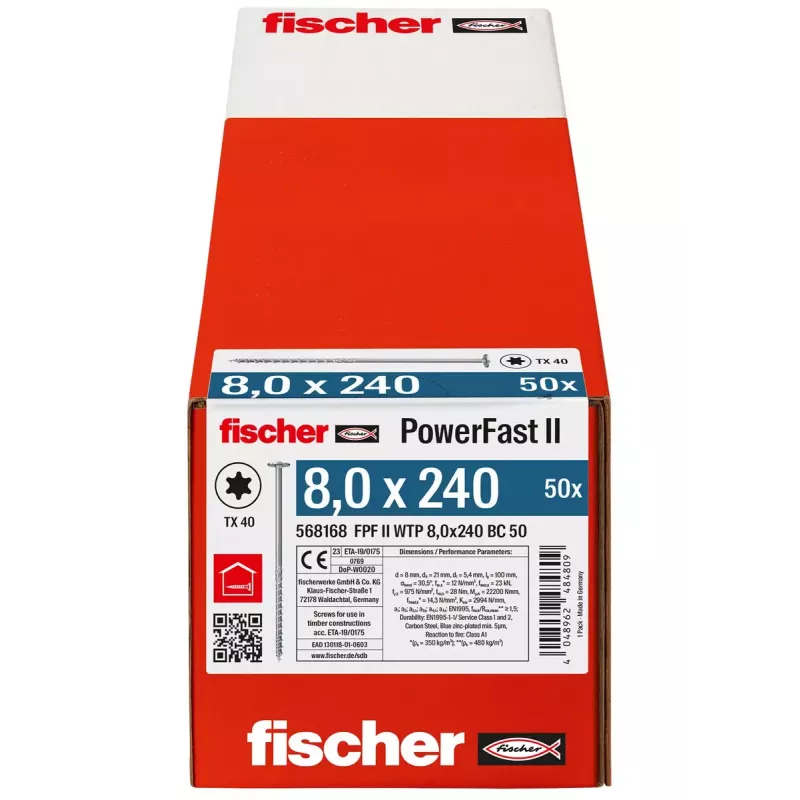 Sraigtas Fischer PowerFast II 8,0x240 TX TG blvz 50