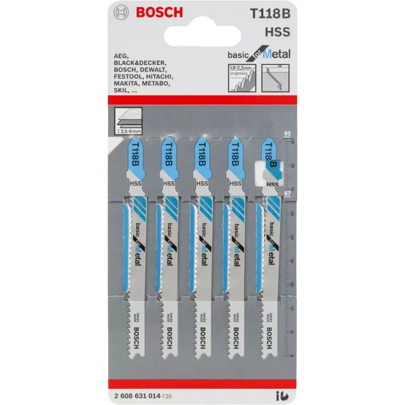 Pjūklelio ašmenys Bosch T 118 B HSS 5 vnt.