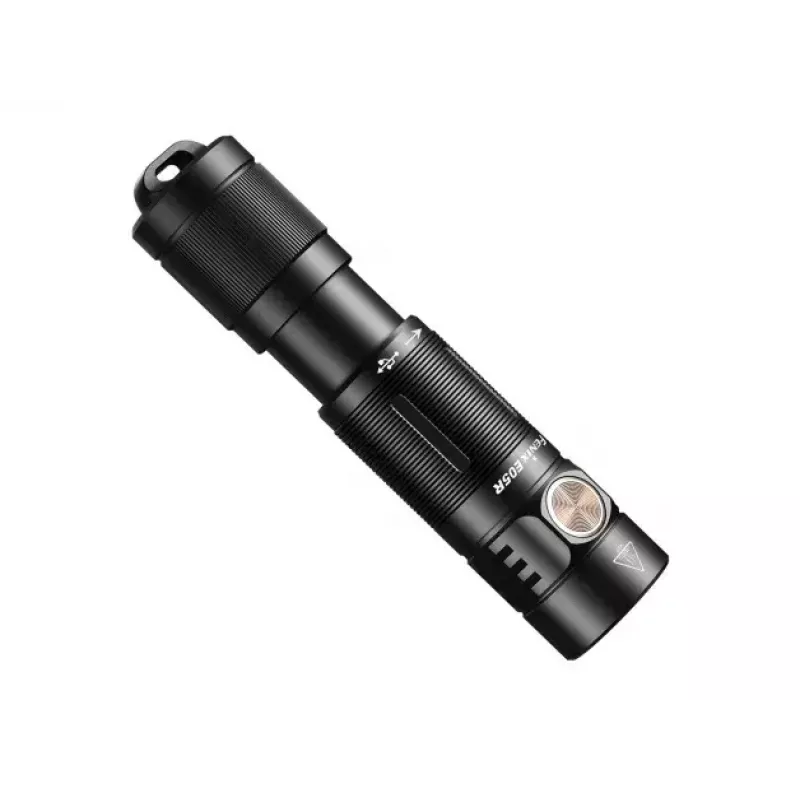 Feniksas E05R juodas rankinis žibintuvėlis LED duraliuminis IP68 30h