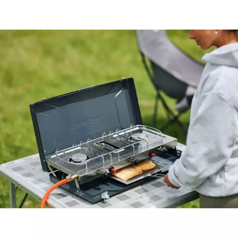 Campingaz Camping Kitchen 2 Grill & Go CV kompaktiška metalinė kepsninė 490x350x100 mm