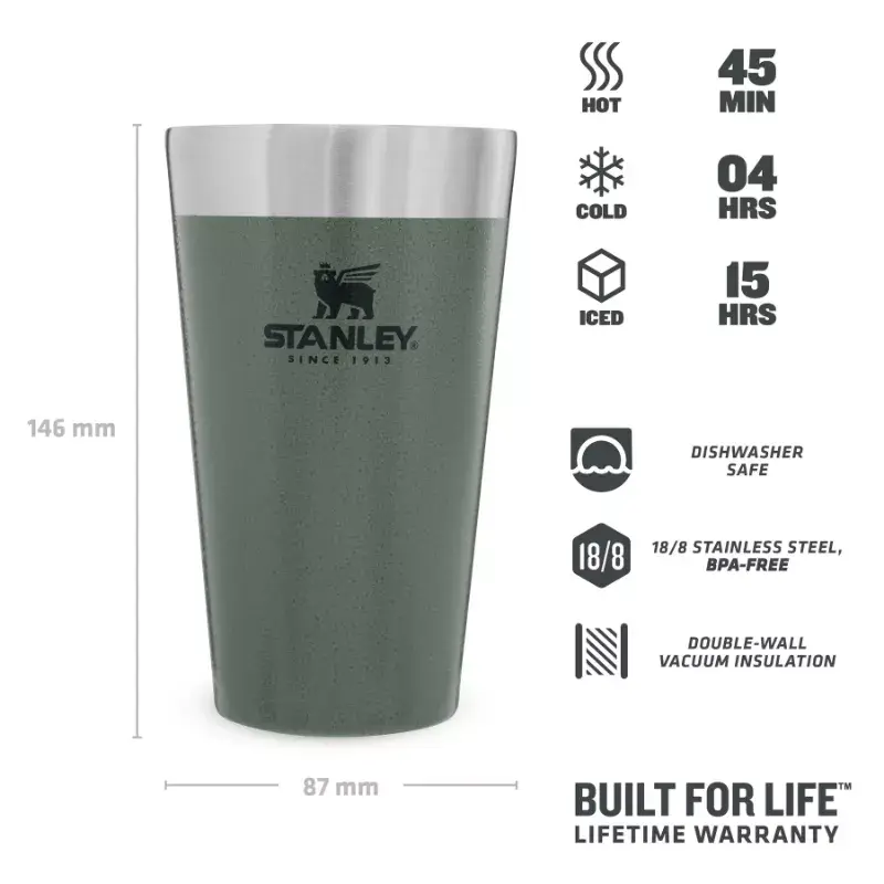 Terminis puodelis STANLEY Stacking Tumbler 0,47 L žalias