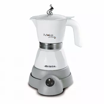 Ariete 1358 Moka Aroma - Elektrinis mokos puodas 2/4 puodeliams - Belaidis pagrindas - Automatinis išsijungimas - Temperatūros palaikymas 30 min. - 400 W - Baltas