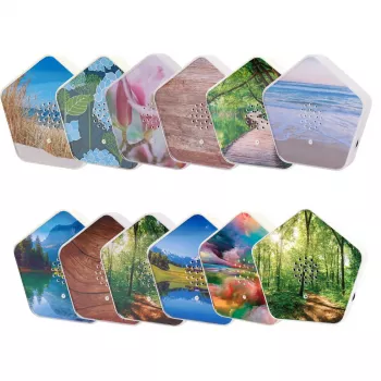 Garsų mašinėlė Olympia Sounds of Nature, balta, kompaktiška 135×30×130 mm