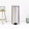Brabantia newIcon apvalus pedalinis šiukšlių kibiras 30 l, šlifuotas plienas