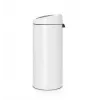 Brabantia Touch Bin 30L apvali šiukšliadėžė iš plastiko ir nerūdijančio plieno, balta