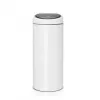 Brabantia Touch Bin 30L apvali šiukšliadėžė iš plastiko ir nerūdijančio plieno, balta
