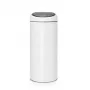 Brabantia Touch Bin 30L apvali šiukšliadėžė iš plastiko ir nerūdijančio plieno, balta