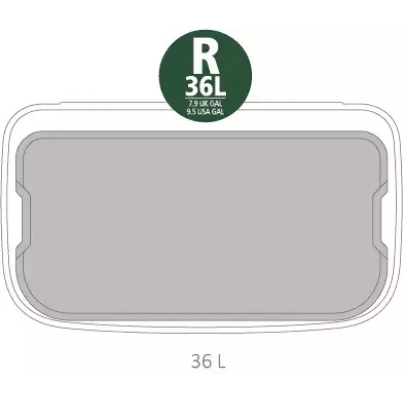 Brabantia 121463 stačiakampis šiukšlių konteineris su pedalais, 36 l