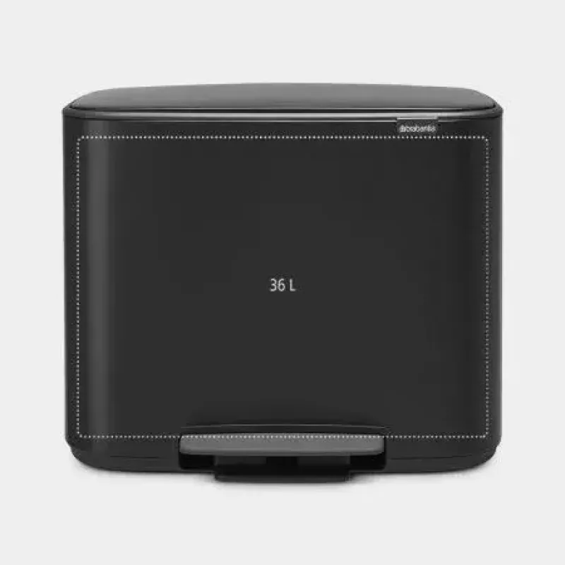 Brabantia 121463 stačiakampis šiukšlių konteineris su pedalais, 36 l