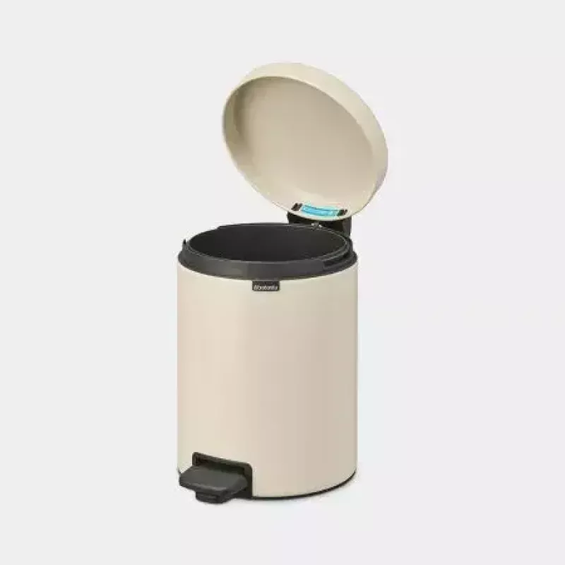 Brabantia NewIcon 5 L apvalus šiukšlių kibiras smėlio spalvos
