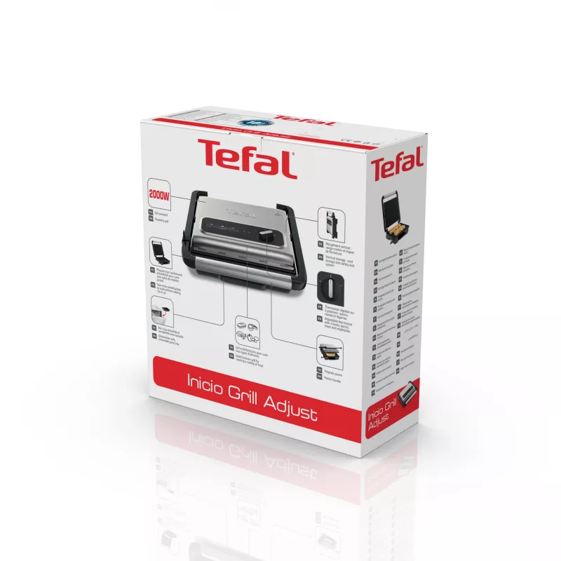 Kontaktinė grilio keptuvė Tefal Inicio GC242D 2000W juoda nerūdijantis plienas