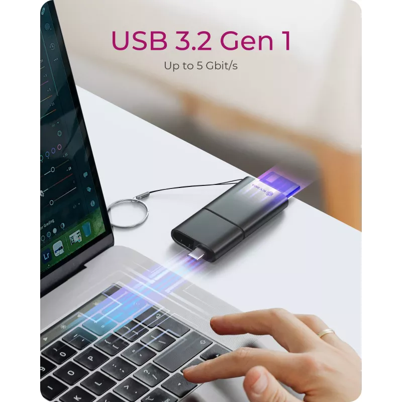 ICY BOX IB-CR204-CU3 2-in-1 kortelių skaitytuvas su USB Type-A ir USB Type-C jungtimis