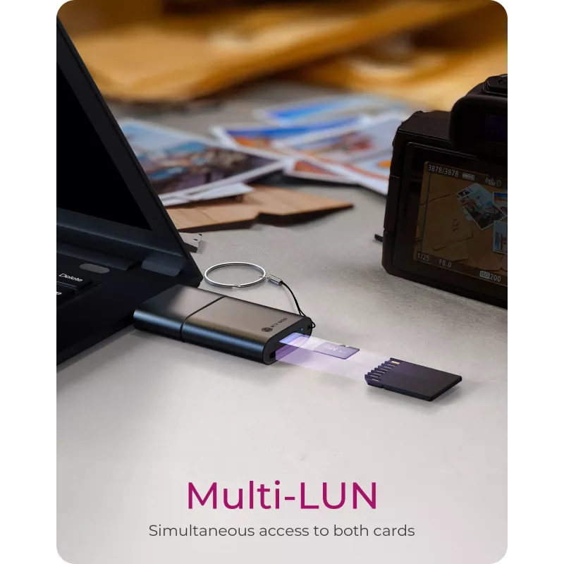 ICY BOX IB-CR204-CU3 2-in-1 kortelių skaitytuvas su USB Type-A ir USB Type-C jungtimis