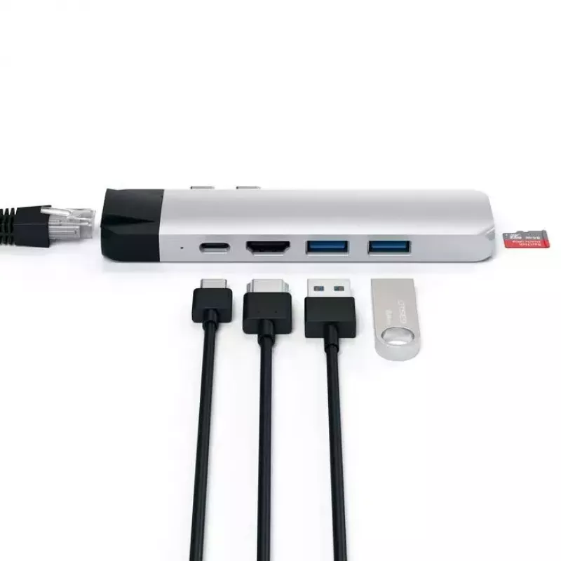 Satechi ST-TCPHES Aliumininis USB-C dokas su Ethernet prievadu
