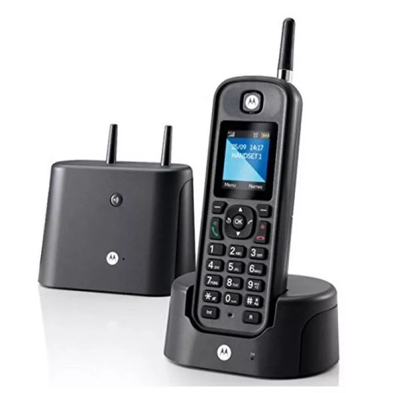 DECT belaidis telefonas Motorola O201 su skambučio identifikavimu, juodas