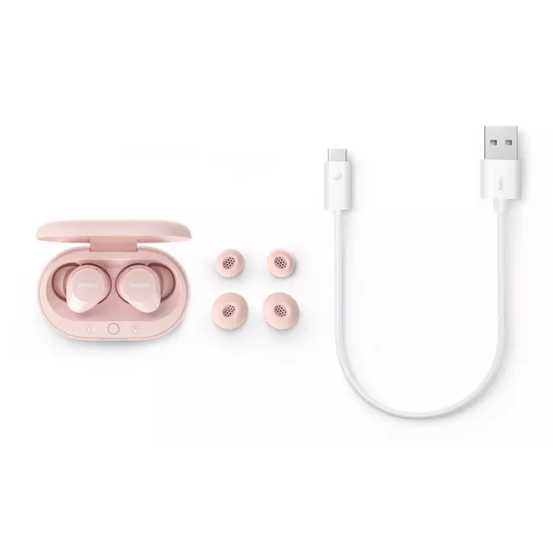 Philips TAT1209PK/00 belaidės ausinės True Wireless Stereo (TWS) Į ausį Skambučiams/Muzikai Bluetooth Rožinės