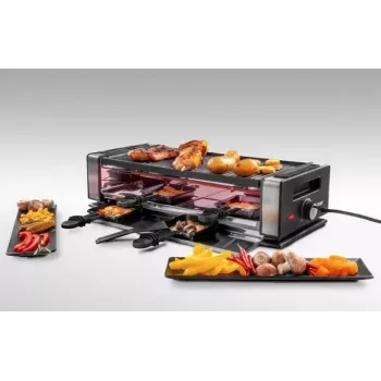 Raclette grilis Unold Delice Basic 1200 W 8 asmenims Juodas Nerūdijantis plienas