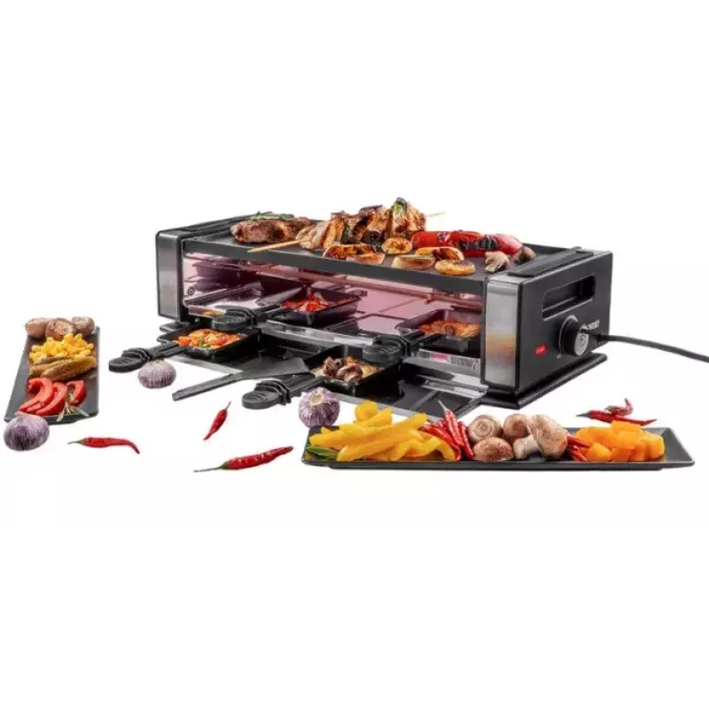 Raclette grilis Unold Delice Basic 1200 W 8 asmenims Juodas Nerūdijantis plienas