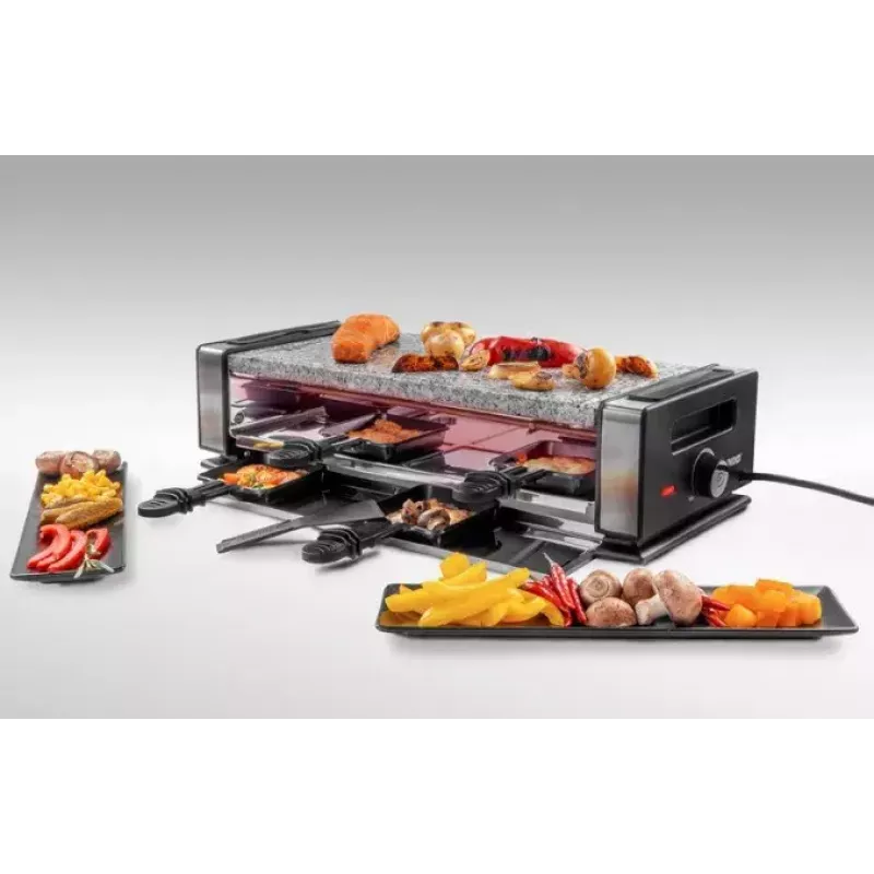 Raclette grilis Unold Delice Basic 1200 W 8 asmenims Juodas Nerūdijantis plienas
