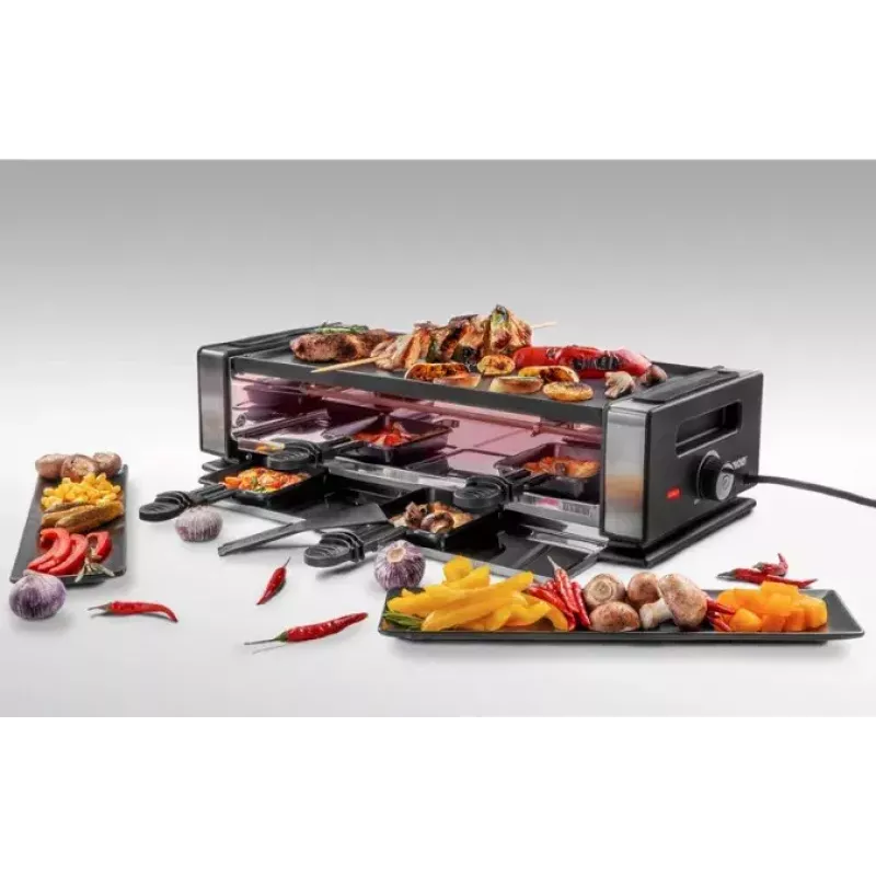 Raclette grilis Unold Delice Basic 1200 W 8 asmenims Juodas Nerūdijantis plienas