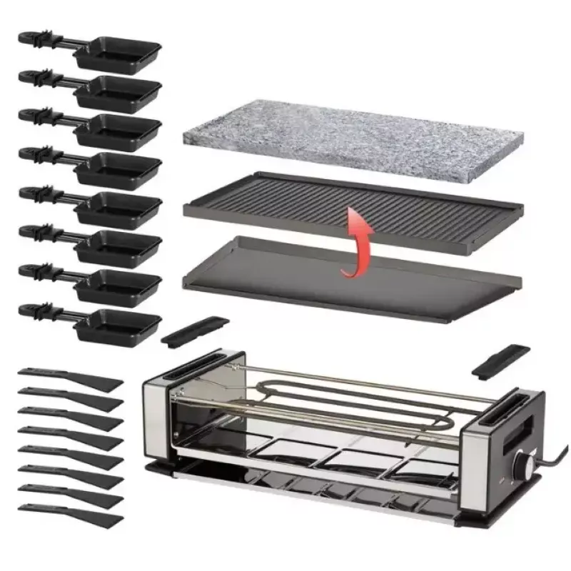 Raclette grilis Unold Delice Basic 1200 W 8 asmenims Juodas Nerūdijantis plienas