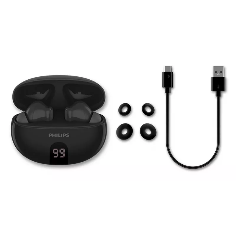 Belaidės ausinės į ausis Philips TAT2520BK/00 – Bluetooth, 20–20000 Hz, 10 m, 40 g, juodos