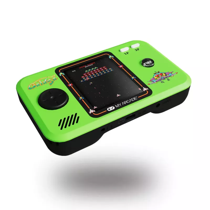 Nešiojama žaidimų konsolė My Arcade GALAGA Pocket Player Pro – 2.75 colio (6,98 cm) ekranas, D-padas, 3,5 mm, USB/AA baterijos
