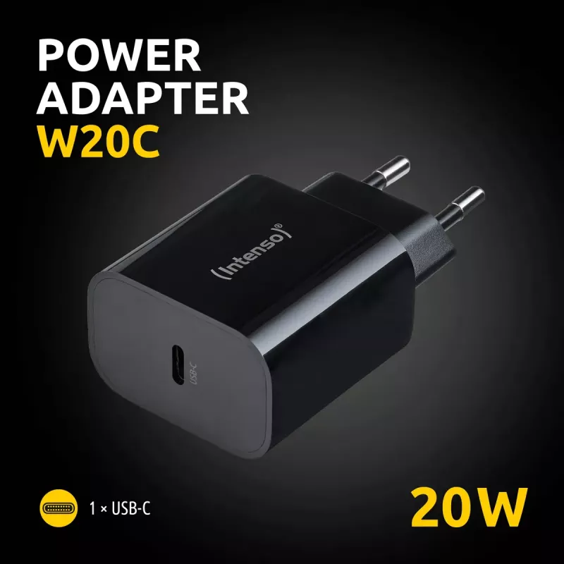 Intenso W20C 20 W USB-C maitinimo adapteris juodas