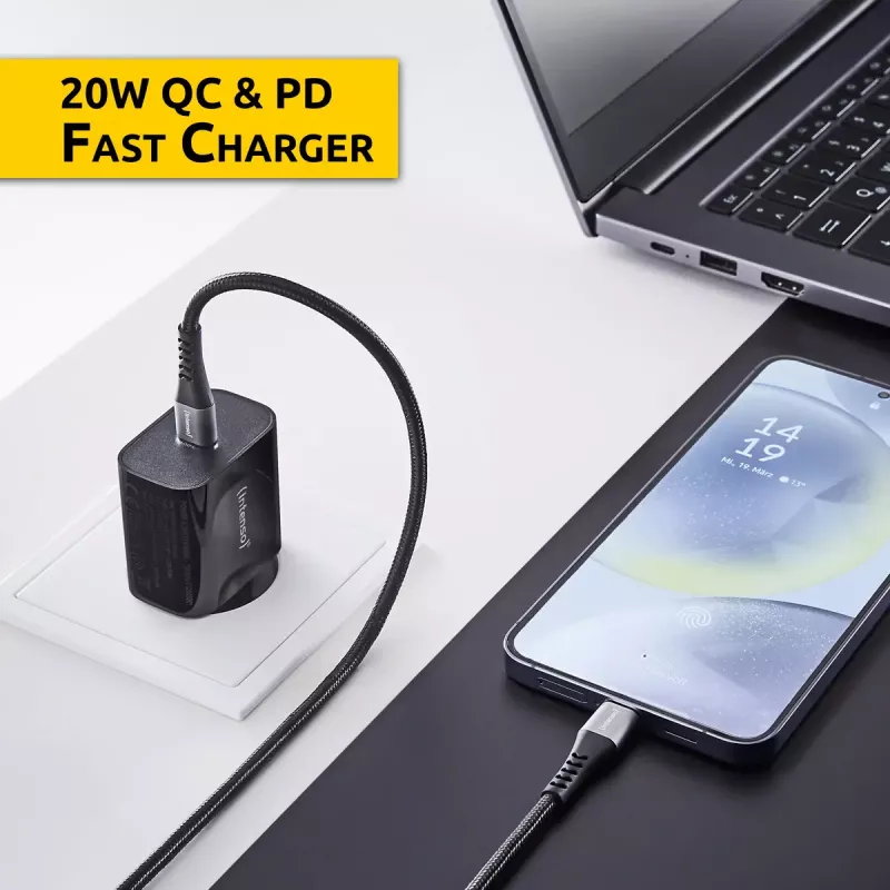 Intenso W20C 20 W USB-C maitinimo adapteris juodas