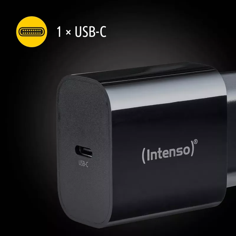 Intenso W20C 20 W USB-C maitinimo adapteris juodas