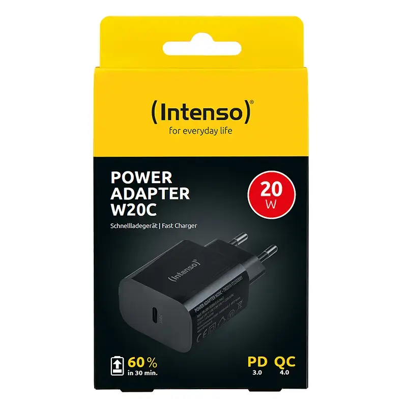 Intenso W20C 20 W USB-C maitinimo adapteris juodas
