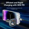 Automobilinis įkroviklis Vention 3-Port USB (USB-C + 2× USB-A) 30W/18W/5W Juodas