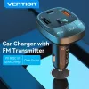Automobilinis įkroviklis Vention 3-Port USB (USB-C + 2× USB-A) 30W/18W/5W Juodas