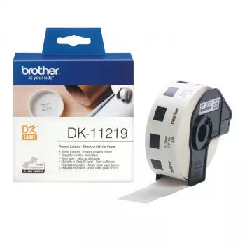 Brother DK-11219 etikečių ritinėlis, baltos apvalios etiketės