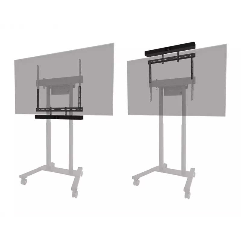 Neomounts AV30-500BL laikiklis videobarui 43–110 colių ekranams — VESA iki 600×400, max 10 kg, plotis 900 mm