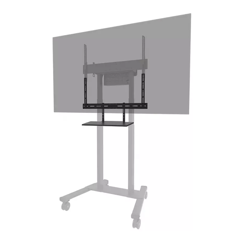 Lentynos komplektas klaviatūrai Neomounts AV40-500BL, skirta 43–110 colių ekranams, VESA iki 600x400, maks. apkrova 2,5 kg, 900×279×640 mm
